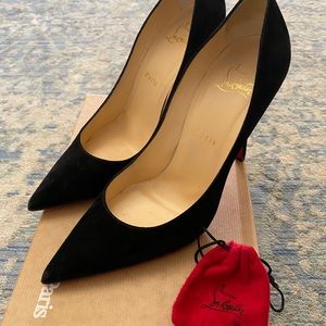 Christian Louboutin Black swede pumps